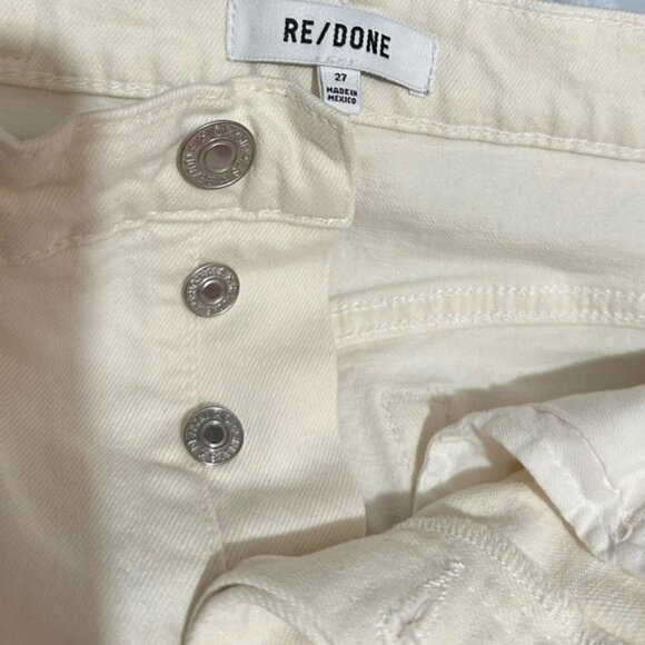 RE/DONE 90’s Originals High Waist Ankle Crop Jeans Vintage White Size 27 - Picture 8 of 16